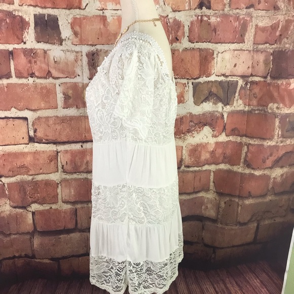 Topshop Lace Cold Shoulder Dress Size 6 - Picture 4 of 8